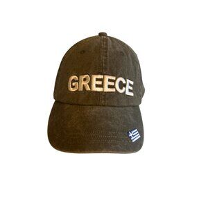 Greece Embroidered Baseball Cap Adjustable Cotton Unisex Olive Travel Vaction